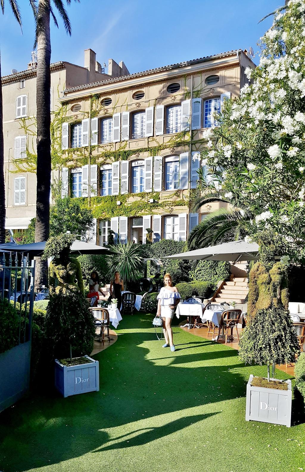 France Var Saint Tropez Dior des Lices cafe restaurant of the Dior  house menu designed by Yanick Alleno in the garden designed by landscape  architect Peter Wirtz Stock Photo  Alamy